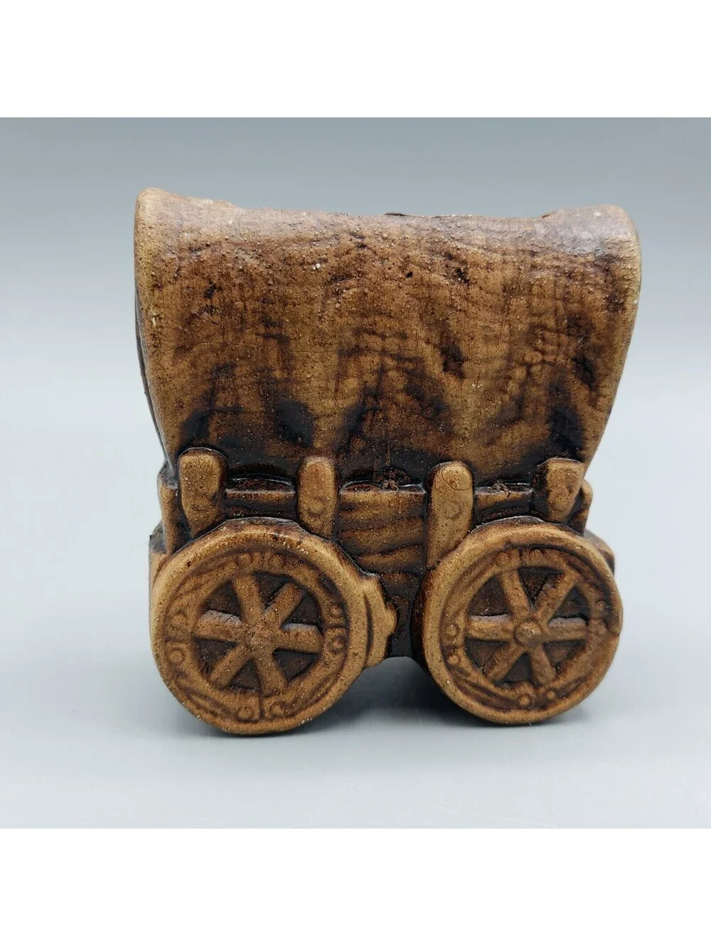 Vintage Ceramic Toothpick Holder Covered Wagon Souvenir Reno Nevada